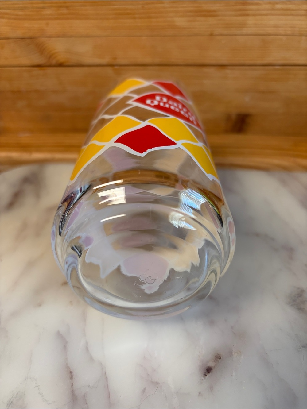 Branded Red & Yellow Diamond Pattern Glass - Picture 7 of 7